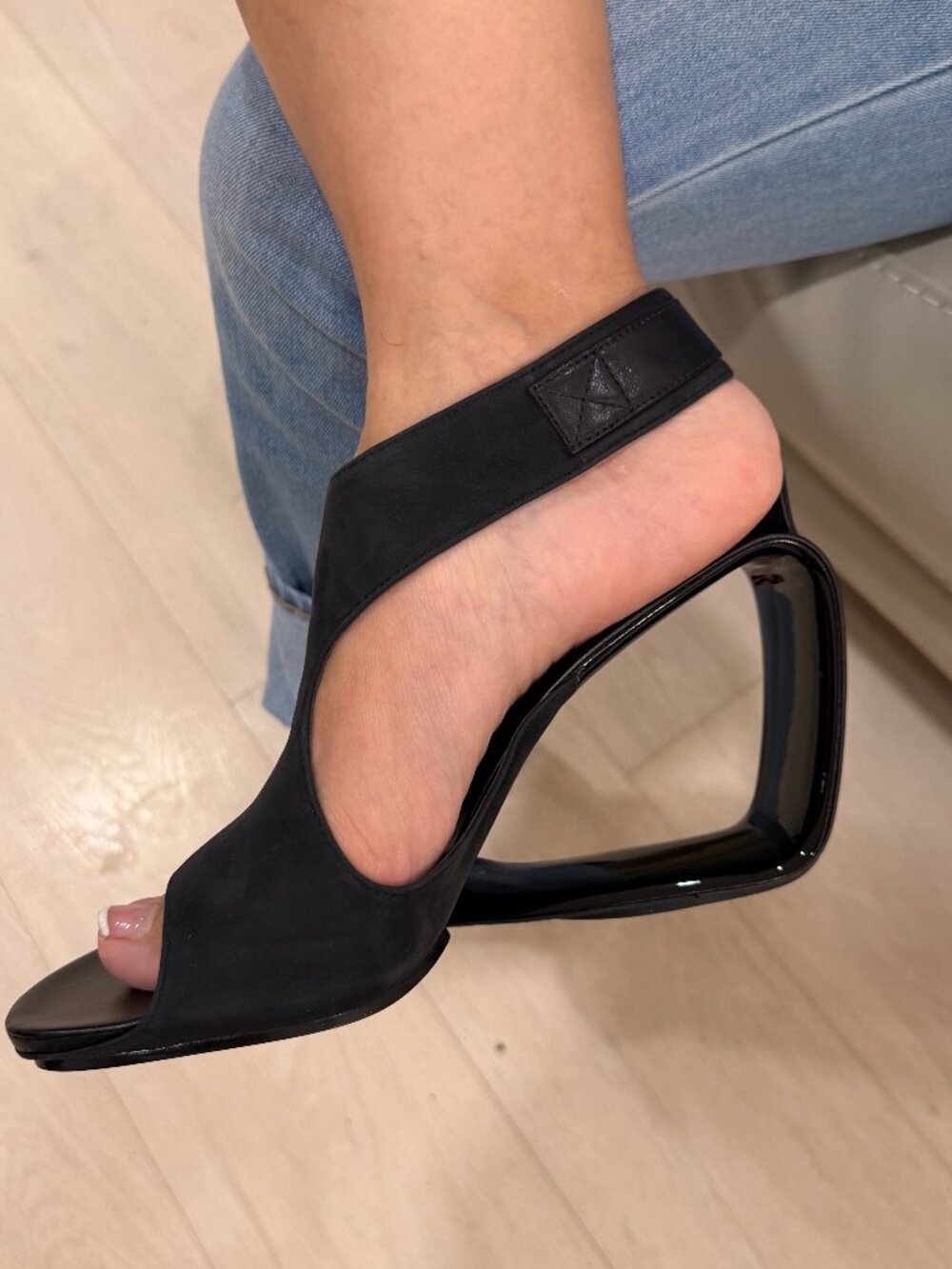 NWT United Nude Black Architectural Sculptural Heel Sandals EU 40
